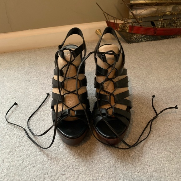 Bakers CHERI Gladiator Lace-ups Leather Platforms - Picture 3 of 8